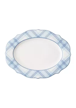 Hot Sale 🛒 Juliska Chambray Tartan 15 Inch Platter 🤩 -Juliska store Belk 1430