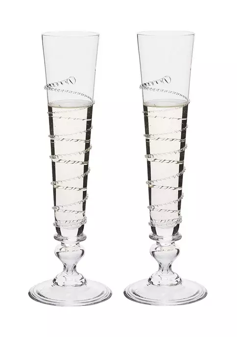 Budget ๐ Juliska Pair of Amalia Flutes ๐งจ 2 Budget ๐ Juliska Pair of Amalia Flutes ๐งจ - Image 2