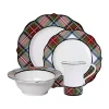 Outlet ❤️ Juliska Stewart Tartan 16 Piece Dinnerware Set (TN01/88, TN02/88, TN07/88, TN06/88) 🛒