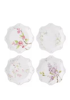 Top 10 👍 Juliska Berry & Thread Floral Sketch Assorted Set of 4 Dessert/Salad Plates ❤️